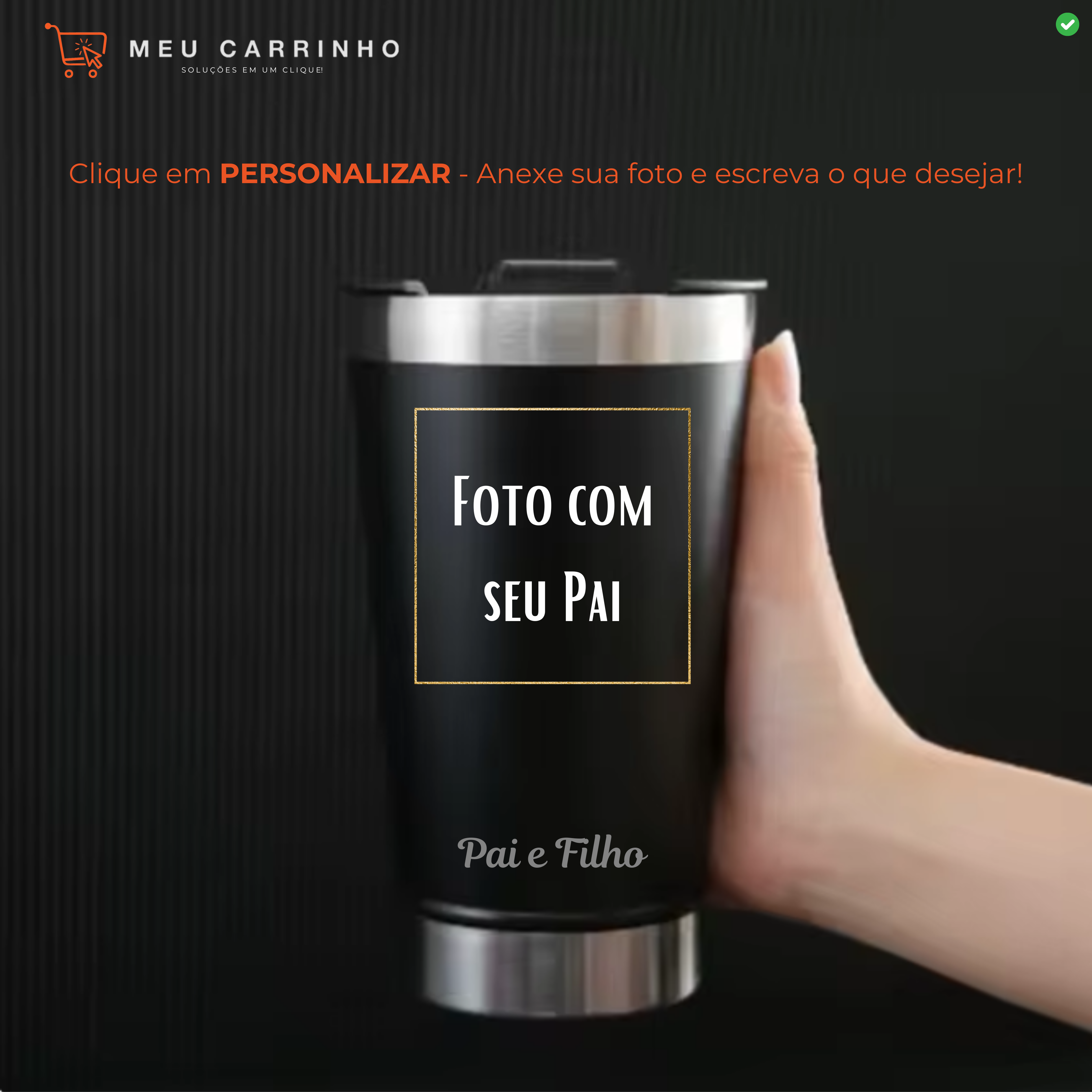 COPO TÉRMICO (COM TAMPA/ABRIDOR) 473ML - DIA DOS PAIS